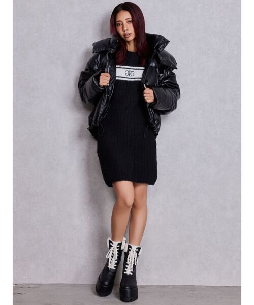 ベストとしても着れる！2WAYフェイクレザーミドル丈ダウンコート