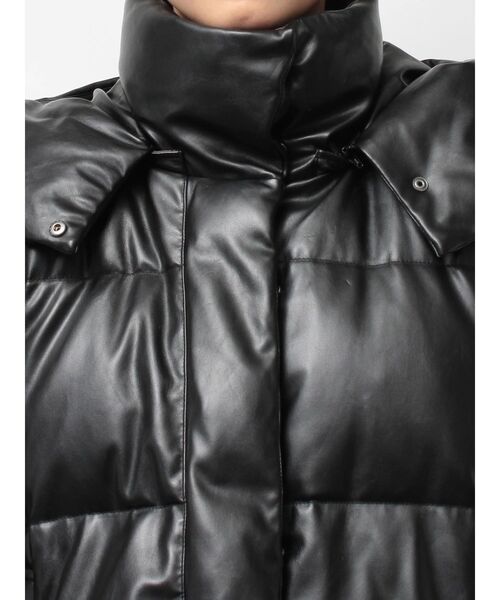 GYDA(ジェイダ)の「ベストとしても着れる!2WAYフェイクレザーミドル丈ダウンコート(ダウンジャケット/コート・レディース・ブラック/オフホワイト・FREE)」の19枚目の写真