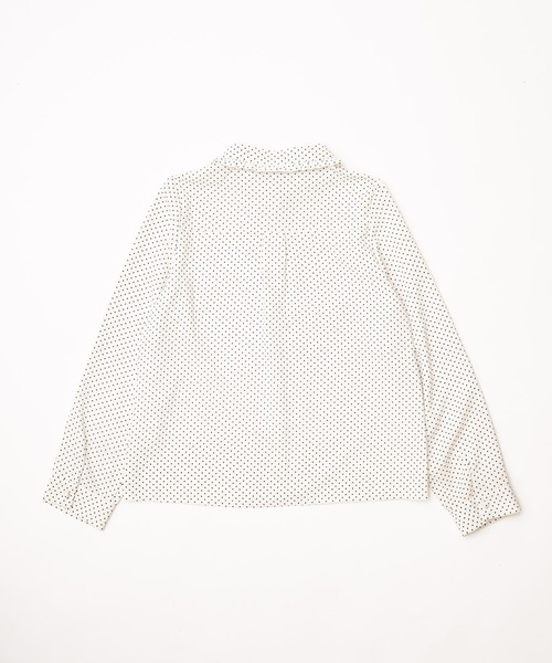 polka dot round collar frill blouse / ドットフリル襟シャツブラウス