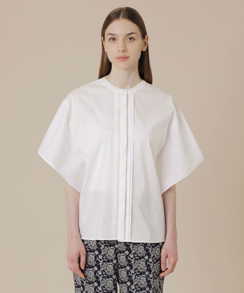 MACKINTOSH LONDON（マッキントッシュ ロンドン）の「コットンナイロンストレッチスリーブデザインブラウス（シャツ/ブラウス・レディース・ライトブルー/ベージュ/オフホワイト・38）」の7枚目の写真