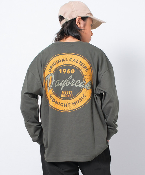 RAT EFFECT（ラットエフェクト）の「MYSTYROCKSスーパーBIGロングTシャツ（Tシャツ/カットソー・キッズ・カーキ/ブラック/オートミール・140/150/160/170/130）」の2枚目の写真