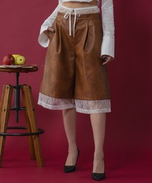 MUJI Labo〕婦人 ユニフォーム素材で作ったタックワイドパンツ（9分丈