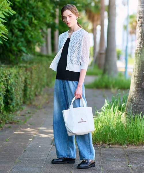 DRESSTERIOR（ドレステリア）の「【洗える/シアー素材】オーバーラップレースハーフスリーブ（カーディガン/ボレロ・レディース・ホワイト/ブラック・34/36/38）」の9枚目の写真