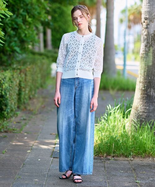 DRESSTERIOR（ドレステリア）の「【洗える/シアー素材】オーバーラップレースハーフスリーブ（カーディガン/ボレロ・レディース・ホワイト/ブラック・34/36/38）」の10枚目の写真