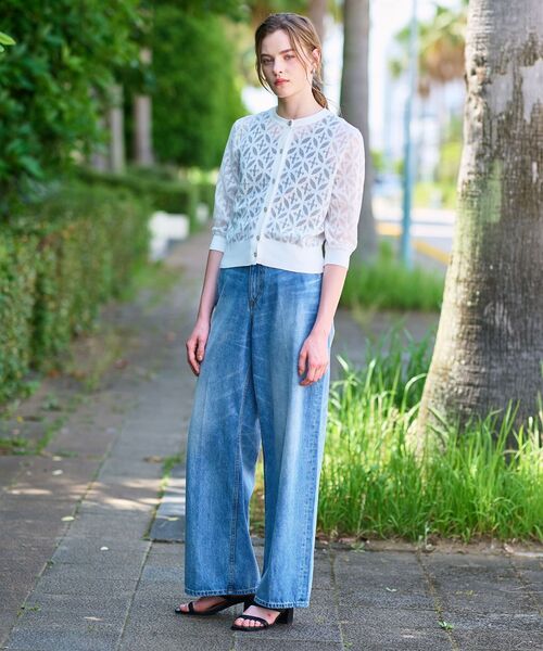 DRESSTERIOR（ドレステリア）の「【洗える/シアー素材】オーバーラップレースハーフスリーブ（カーディガン/ボレロ・レディース・ホワイト/ブラック・34/36/38）」の11枚目の写真