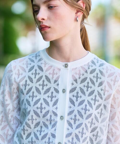 DRESSTERIOR（ドレステリア）の「【洗える/シアー素材】オーバーラップレースハーフスリーブ（カーディガン/ボレロ・レディース・ホワイト/ブラック・34/36/38）」の18枚目の写真