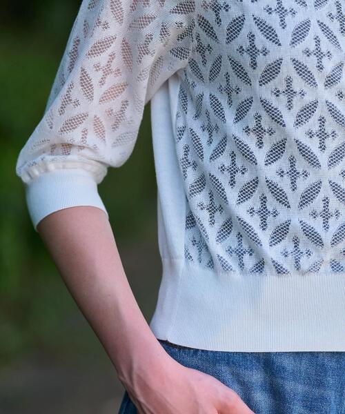 DRESSTERIOR（ドレステリア）の「【洗える/シアー素材】オーバーラップレースハーフスリーブ（カーディガン/ボレロ・レディース・ホワイト/ブラック・34/36/38）」の20枚目の写真