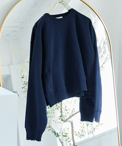 FREAK'S STORE（フリークスストア）の「限定展開　ヘビーウェイト ショート ビッグ スウェット（スウェット・レディース・チャコールグレー/ブラック/ベージュ/ピンク/ネイビー/ナチュラル/ライトグレー/グレー/ブルー/イエロー・ﾌﾘ-）」の7枚目の写真