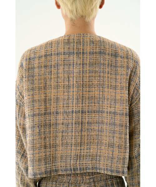 DISCOVERED（ディスカバード）の「TWEED NOCOLLAR JACKET（テーラードジャケット・メンズ・ベージュ・LARGE/SMALL）」の10枚目の写真