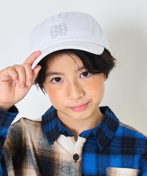 ANAP kids(アナップキッズ)の「ラインストーンモチーフキャップ(キャップ・キッズ・ラベンダー/ホワイト/ブラック・FREE)」の1枚目の写真