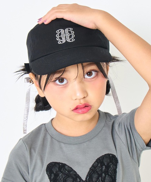 ANAP kids(アナップキッズ)の「ラインストーンモチーフキャップ(キャップ・キッズ・ラベンダー/ホワイト/ブラック・FREE)」の6枚目の写真