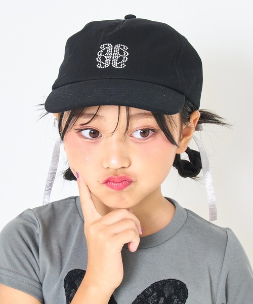 ANAP kids(アナップキッズ)の「ラインストーンモチーフキャップ(キャップ・キッズ・ラベンダー/ホワイト/ブラック・FREE)」の7枚目の写真