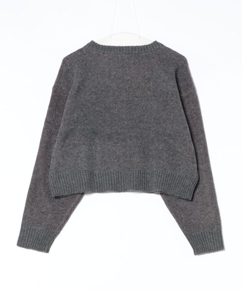GORGE(ゴージ)の「《アメリカフラッグジャガード×メランジ風》レディース 短丈ニット トップス 秋冬(ニット/セーター・レディース・パープル/チャコール/ネイビー/オフホワイト・F)」の5枚目の写真
