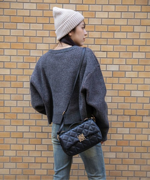 GORGE(ゴージ)の「《アメリカフラッグジャガード×メランジ風》レディース 短丈ニット トップス 秋冬(ニット/セーター・レディース・パープル/チャコール/ネイビー/オフホワイト・F)」の13枚目の写真