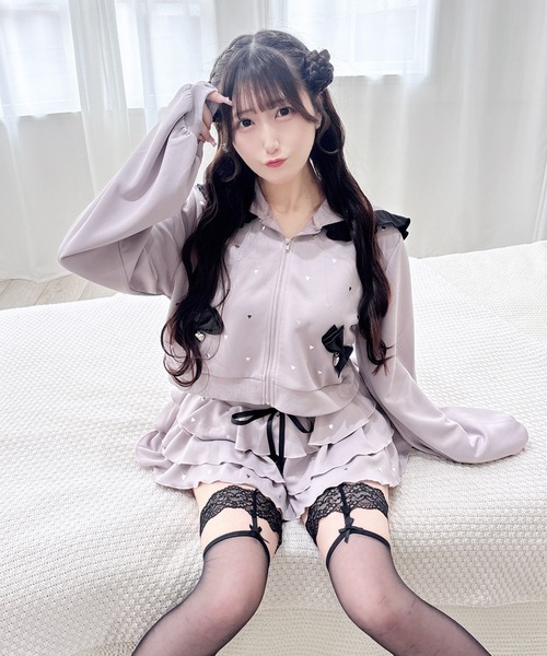 MA*RS（アメーバーマーズ）の「ハートスタッズショートフリルスカパン（スカート・レディース・ピンク/ブラック/ホワイト/チャコールグレー/ライトグレー/ホワイト×ホワイト/ピンク系その他/ブラック×ブラック/シルバー系その他・FREE）」の10枚目の写真