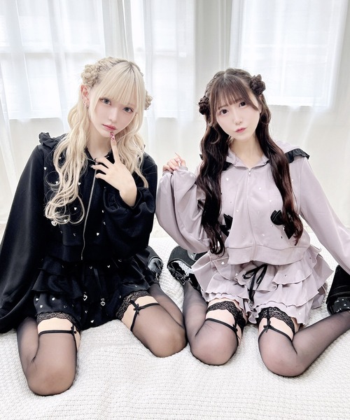 MA*RS（アメーバーマーズ）の「ハートスタッズショートフリルスカパン（スカート・レディース・ピンク/ブラック/ホワイト/チャコールグレー/ライトグレー/ホワイト×ホワイト/ピンク系その他/ブラック×ブラック/シルバー系その他・FREE）」の15枚目の写真