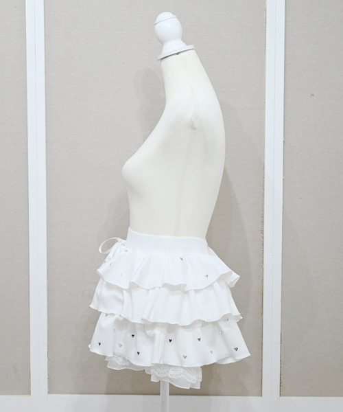 MA*RS（アメーバーマーズ）の「ハートスタッズショートフリルスカパン（スカート・レディース・ピンク/ブラック/ホワイト/チャコールグレー/ライトグレー/ホワイト×ホワイト/ピンク系その他/ブラック×ブラック/シルバー系その他・FREE）」の19枚目の写真