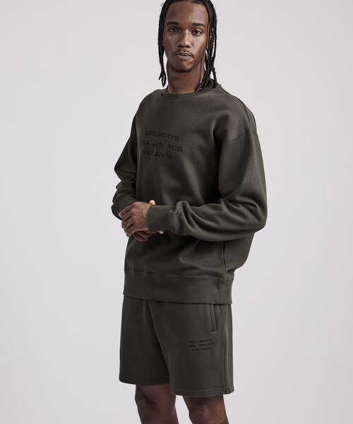 Saturdays NYC（サタデーズ ニューヨークシティ ）の「Austin Dobby Weave International Sweatshort（その他パンツ・メンズ・オリーブ/ブラック・XL/L/S/M）」の10枚目の写真