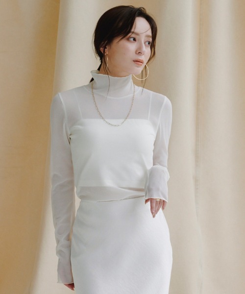 シアートリコットカットトップス（Tシャツ/カットソー）｜anuans（ア