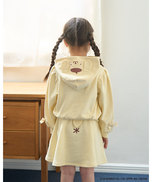 Lycee mine（リセマイン）の「【サンリオキャラクターズ】【毛玉バイバイ裏毛】変身パーカ&フレアスカートセット（セットアップ・キッズ・オフホワイト/クリーム/ブラック/ライトピンク・140cm/130cm/120cm/110cm/100cm）」の3枚目の写真