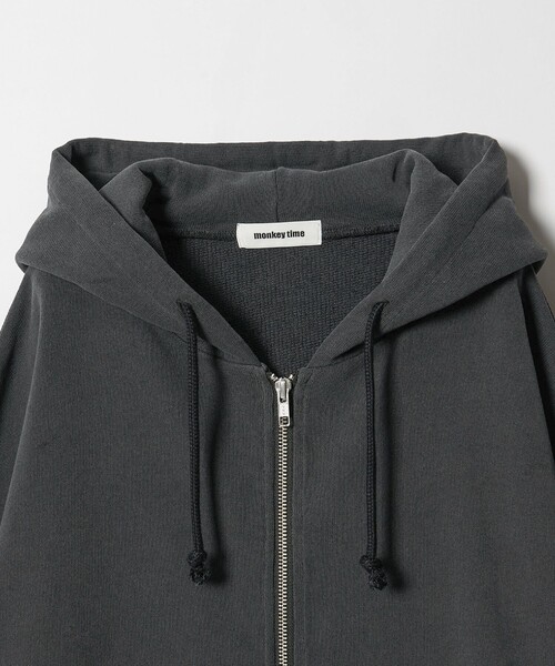 MONKEY TIME（モンキータイム）の「オゾンウォッシュ フレンチテリー フルジップ フーディー（パーカー・メンズ・ライム/ダークブラウン/ブラック・M/S/XL/L）」の5枚目の写真
