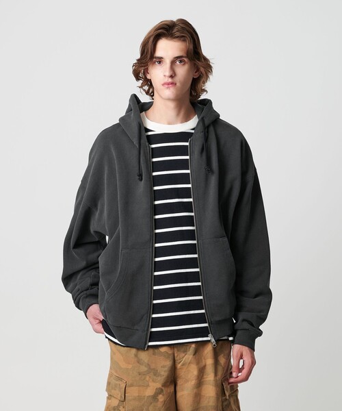 MONKEY TIME（モンキータイム）の「オゾンウォッシュ フレンチテリー フルジップ フーディー（パーカー・メンズ・ライム/ダークブラウン/ブラック・M/S/XL/L）」の20枚目の写真