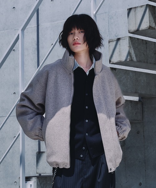 Adoon plain（アドーンプレーン）の「STAND NECK SHAGGY BLOUSON