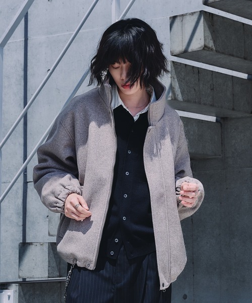 Adoon plain(アドーンプレーン)の「STAND NECK SHAGGY BLOUSON / スタンドネックシャギーブルゾン(ブルゾン・メンズ・ベージュ/ブラウン/チャコールグレー・LARGE/MEDIUM)」の16枚目の写真