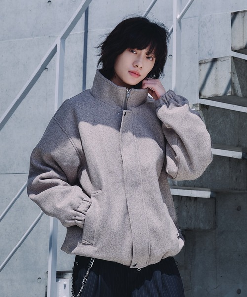 Adoon plain（アドーンプレーン）の「STAND NECK SHAGGY BLOUSON