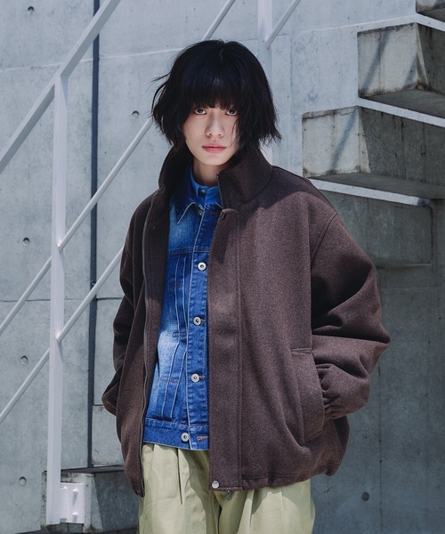 セール】STAND NECK SHAGGY BLOUSON / スタンドネックシャギーブルゾン セール】STAND NECK SHAGGY BLOUSON / スタンドネックシャギーブルゾン