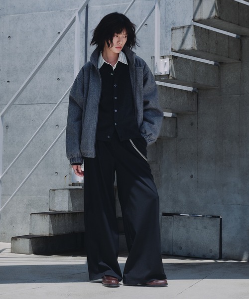 Adoon plain(アドーンプレーン)の「STAND NECK SHAGGY BLOUSON / スタンドネックシャギーブルゾン(ブルゾン・メンズ・ベージュ/ブラウン/チャコールグレー・LARGE/MEDIUM)」の5枚目の写真