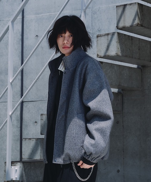Adoon plain(アドーンプレーン)の「STAND NECK SHAGGY BLOUSON / スタンドネックシャギーブルゾン(ブルゾン・メンズ・ベージュ/ブラウン/チャコールグレー・LARGE/MEDIUM)」の9枚目の写真