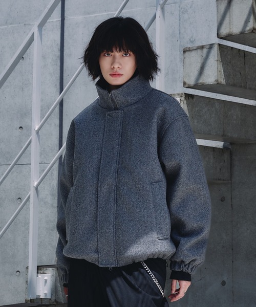 Adoon plain（アドーンプレーン）の「STAND NECK SHAGGY BLOUSON