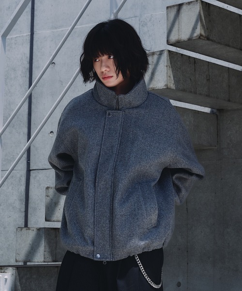 Adoon plain(アドーンプレーン)の「STAND NECK SHAGGY BLOUSON / スタンドネックシャギーブルゾン(ブルゾン・メンズ・ベージュ/ブラウン/チャコールグレー・LARGE/MEDIUM)」の12枚目の写真