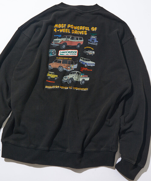 lon スウェット ランクル ワッペンデザイン クルーネックスウェット/ランドクルーザー