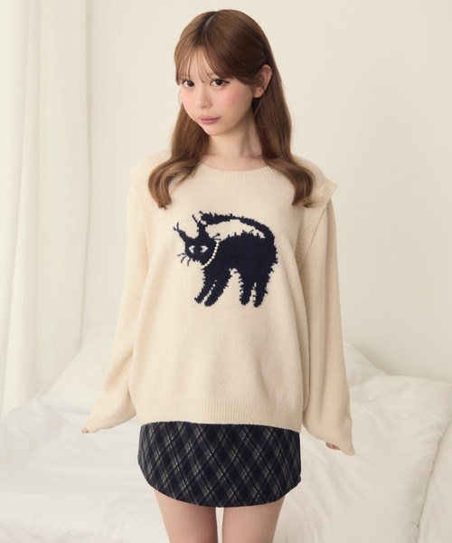 セール】ネコデザインジャガードニット（ニット/セーター）｜TITTY&CO
