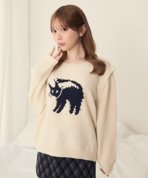 セール】ネコデザインジャガードニット（ニット/セーター）｜TITTY&CO