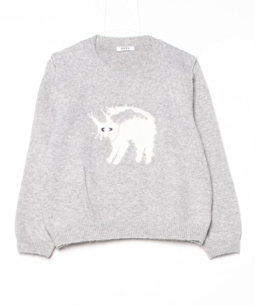 TITTY&CO.（ティティーアンドコー）の「ネコデザインジャガードニット