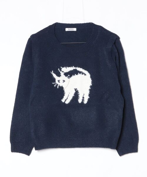 セール】ネコデザインジャガードニット（ニット/セーター）｜TITTY&CO