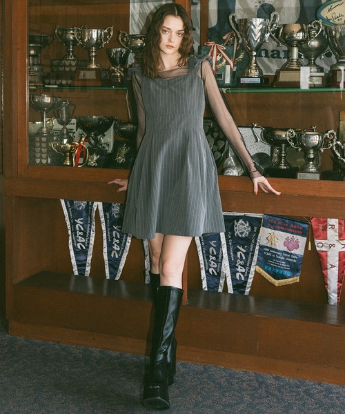 REDYAZEL(レディアゼル)の「ストライプ2WAYフレアミニワンピース(ワンピース・レディース・ブルー系その他/レッド系その他/グレー系その他・FREE)」の16枚目の写真