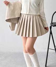 AS KNOW AS plus | ♪フェイクレザープリーツミニスカート　セットアップ可能(スカート)
