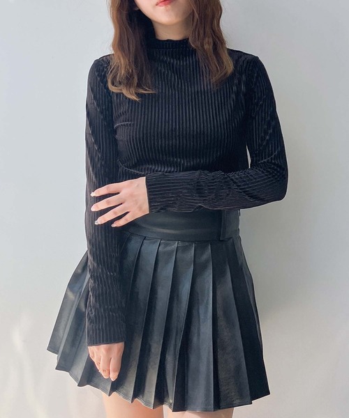 セール】♪フェイクレザープリーツミニスカート セットアップ可能