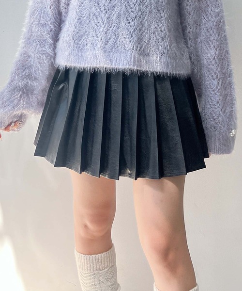 AS KNOW AS plus（アズノゥアズプラス）の「♪フェイクレザープリーツミニスカート　セットアップ可能（スカート・レディース・ブラック/ブラウン系/グレイッシュベージュ・FREE）」の10枚目の写真