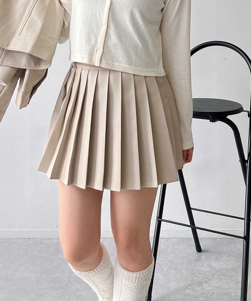 AS KNOW AS plus（アズノゥアズプラス）の「♪フェイクレザープリーツミニスカート　セットアップ可能（スカート・レディース・ブラック/ブラウン系/グレイッシュベージュ・FREE）」の15枚目の写真