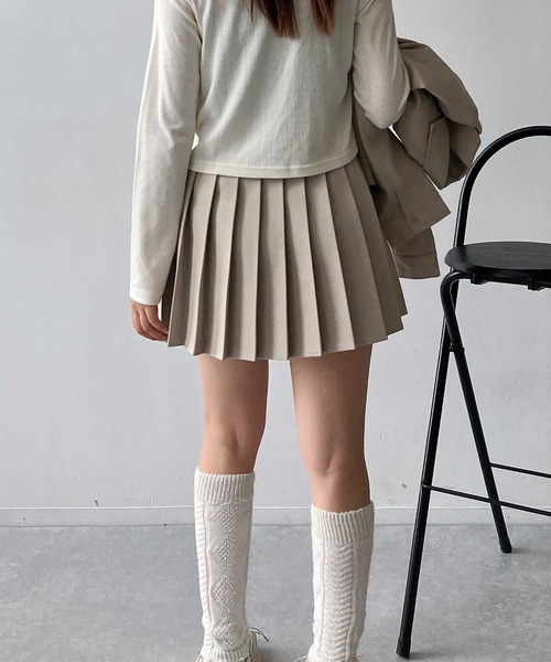 AS KNOW AS plus（アズノゥアズプラス）の「♪フェイクレザープリーツミニスカート　セットアップ可能（スカート・レディース・ブラック/ブラウン系/グレイッシュベージュ・FREE）」の16枚目の写真