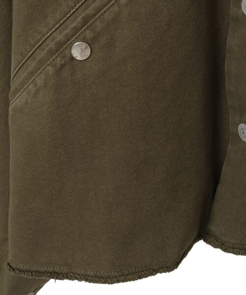 CONVERSE TOKYO（コンバーストウキョウ）の「PIGMENT DYE EMBROIDERY DETROIT JACKET（ミリタリージャケット・レディース・チャコールグレー/オリーブ・MEDIUM/SMALL）」の17枚目の写真