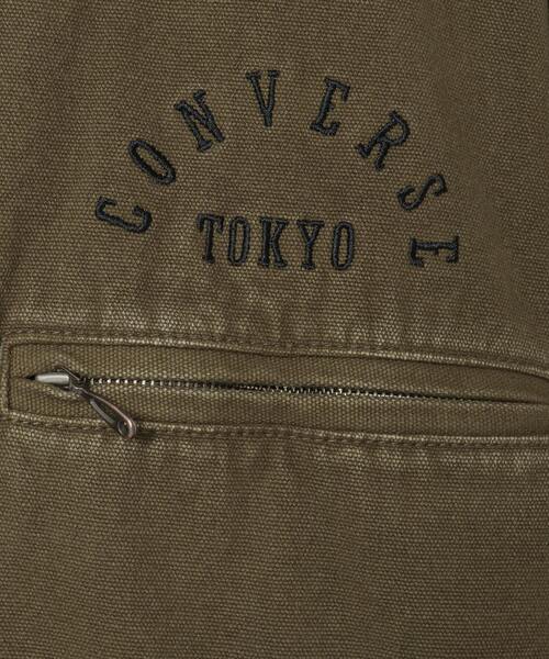 CONVERSE TOKYO（コンバーストウキョウ）の「PIGMENT DYE EMBROIDERY DETROIT JACKET（ミリタリージャケット・レディース・チャコールグレー/オリーブ・MEDIUM/SMALL）」の19枚目の写真