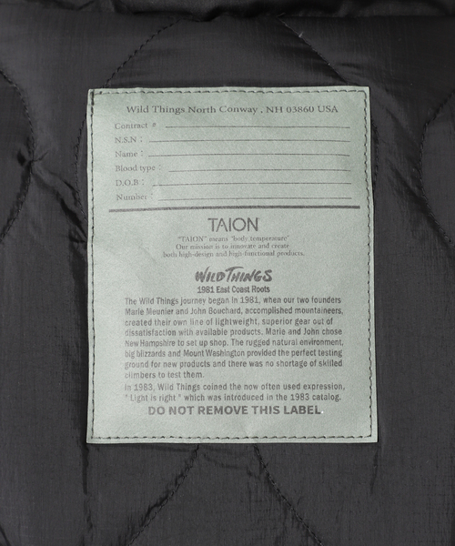 WILD THINGS（ワイルドシングス）の「《追加》別注 WILD THINGS×TAION×relume HAPPY JKT：リバーシブルダウン（ダウンジャケット/コート・レディース・ブラック/ベージュ・SMALL/MEDIUM）」の13枚目の写真