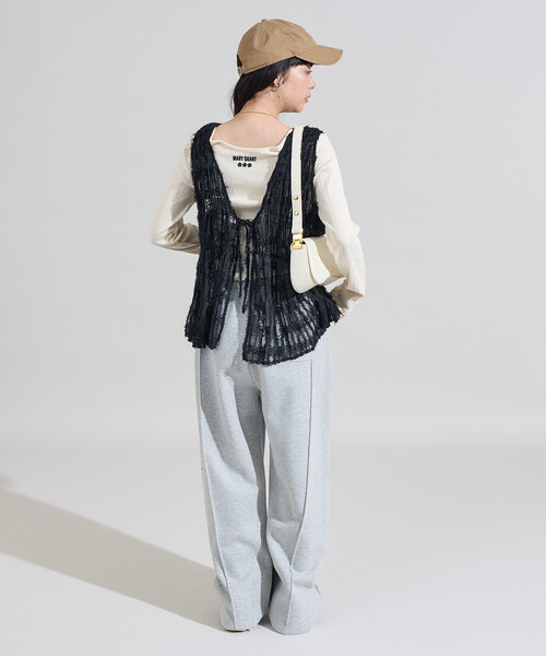 FREAK'S STORE（フリークスストア）の「2WAY フェザーフリンジベスト（ベスト・レディース・オフホワイト/ブラック・ﾌﾘ-）」の16枚目の写真