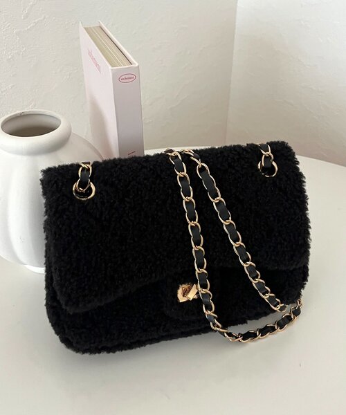 prose verse（プロズヴェール）の「ボアキルティングショルダーバッグ（ショルダーバッグ・レディース・アイボリー/ブラック/ピンク・FREE）」の10枚目の写真